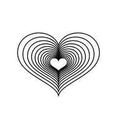 Heart logo - Love symbol Valentines day romantic celebration wedding passion health marriage web care emotion feeling - couple dating, optical illusion