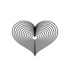 Heart logo - Love symbol Valentines day romantic celebration wedding passion health marriage web care emotion feeling - couple dating, optical illusion