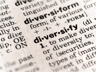 Fototapeta premium Closeup of the word diversify