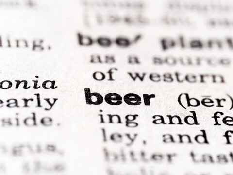 dictionary definition of beer highlighted