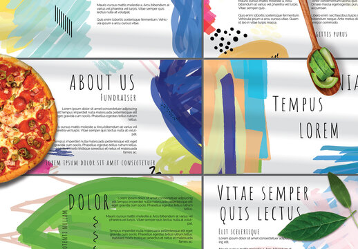 Presentation Deck Layout with Bright Abstract Strokes for Universal Fundraiser Event