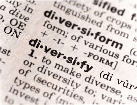 Closeup of the word diversify