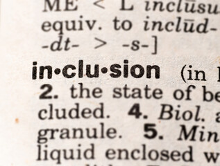 Obraz premium dictionary definition of the word inclusion