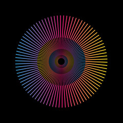 OpArt Optical Illusion Logo Abstract Design, Abstract art illustration with black and white stripes, pattern background