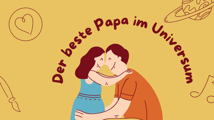 Bunt Modern Illustrativ Vatertag Gruß Präsentation
