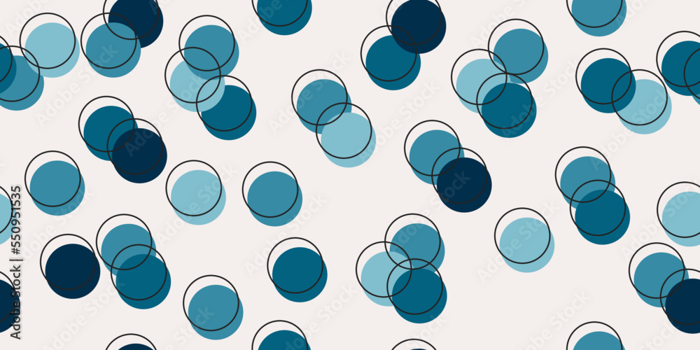 Aufkleber blue printed circles scattered across the canvas. seamless pattern, suitable for print and applicati