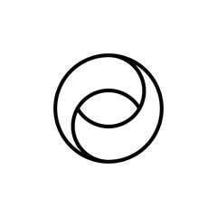 Vortex Spiral logo abstract circle shape - spiral motion twirl twist curve rotation spin whirlpool radial warp geometric shape for businesses - spinning circle
