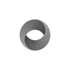 OpArt Optical Illusion Logo Abstract Design, Abstract art illustration with black and white stripes, pattern background