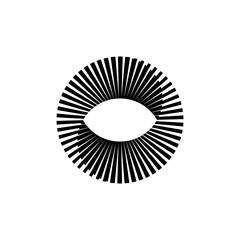 OpArt Optical Illusion Logo Abstract Design, Abstract art illustration with black and white stripes, pattern background