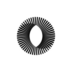 OpArt Optical Illusion Logo Abstract Design, Abstract art illustration with black and white stripes, pattern background
