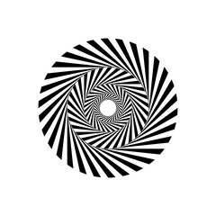 OpArt Optical Illusion Logo Abstract Design, Abstract art illustration with black and white stripes, pattern background