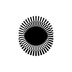 OpArt Optical Illusion Logo Abstract Design, Abstract art illustration with black and white stripes, pattern background