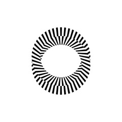 OpArt Optical Illusion Logo Abstract Design, Abstract art illustration with black and white stripes, pattern background