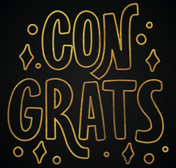 congrats golden calligraphy design banner