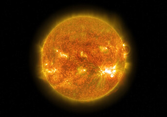 The Sun in Space. Elements of this image furnished by NASA.