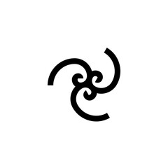 Vortex Circle logo abstract circle shape - spiral motion twirl twist curve rotation spin whirlpool radial warp geometric shape for businesses - spinning circle