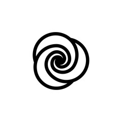 Vortex Circle logo abstract circle shape - spiral motion twirl twist curve rotation spin whirlpool radial warp geometric shape for businesses - spinning circle