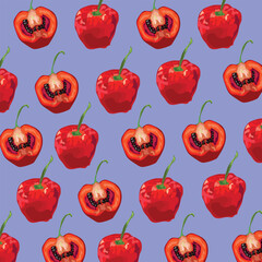 aji rocoto peruvian pepper pattern vector illustration