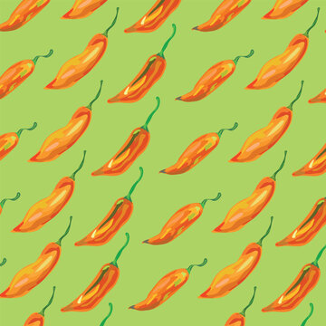 aji amarillo peruvian pepper pattern vector illustration