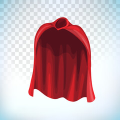 Red hero cape. Super cloak. Superhero symbol.