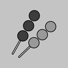 Meat balls vector grayscale icon. Fast food sign