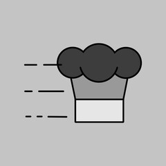 Fast delivery cook vector grayscale icon