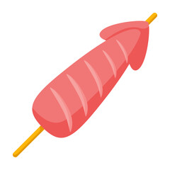 Ikayaki in flat style isolated