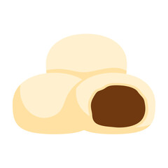 Mochi in flat style isolated
