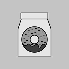 Fast food delivery take away paper bag icon.