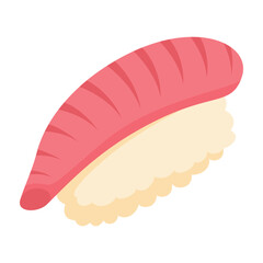 Sushi in flat style isolated