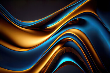 Fototapeta premium abstract gold and blue background with fabric blanket silk waves as wallpaper header