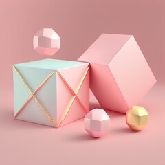 Ultra soft gift boxes isolated on pink background. Cartoon minimal air style. 3D illustration