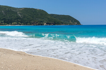 Amazing panoramic view of coastline of Lefkada, Greece