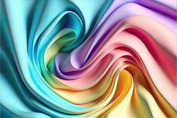 abstract pastel colorful background with fabric blanket silk waves as wallpaper header