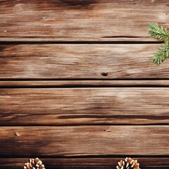 Christmas background - fir leaves and pine cones decorating rustic elements on white wood table. Creative Flat layout and top view composition with border.png
