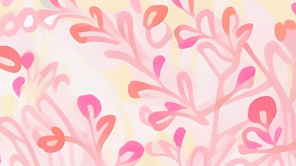 Fototapeta na wymiar Sakura and Strawberry like abstract Spring flower background