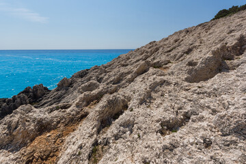 Fototapeta na wymiar Amazing panoramic view of coastline of Lefkada, Greece