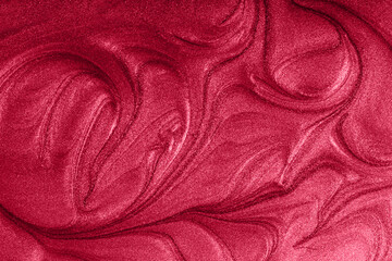 Liquid shimmer background,monochrome red color.