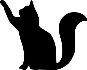 Vector isolated cat silhouette, logo, print, decorative sticker