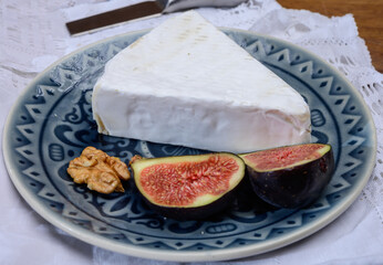 Cheese collection, French brie de Meaux cheese from Seine-et-Marne region with white mold