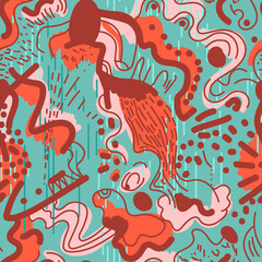 Fototapeta premium Cute abstract unusual seamless backdrop with wave strange pattern