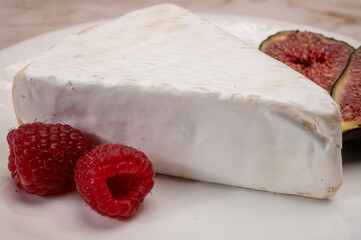 Cheese collection, French brie de Meaux cheese from Seine-et-Marne region with white mold