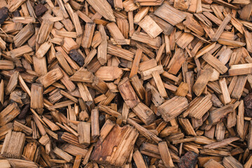 top view of dry firewood pile