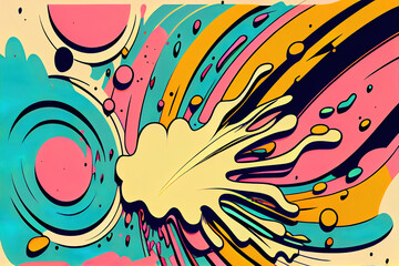 cartoon style abstract colorful pop art background - obrazy, fototapety, plakaty