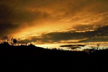 sunset in the mountains