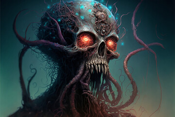 Dark Undead Zombie Octopus Monster