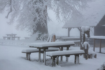 Onset of winter . Winter atmosphere . Wintereinbruch . Winterstimmung 