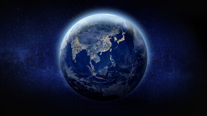Planet Earth. View from space. 3d render. Image high resolution.