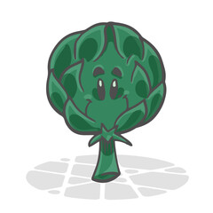 Artichoke. Funny vegetables. Cute cartoon character. Vector illustration isolated on white background