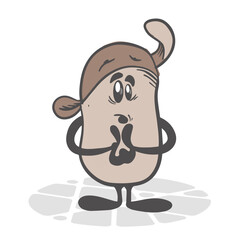 Potatoes. Funny vegetables. Cute cartoon character. Vector illustration isolated on white background